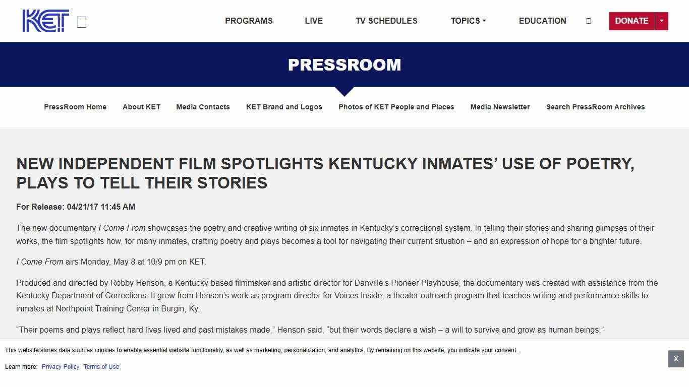 New independent film spotlights Kentucky inmates’ use of poetry, plays to tell their stories > KET